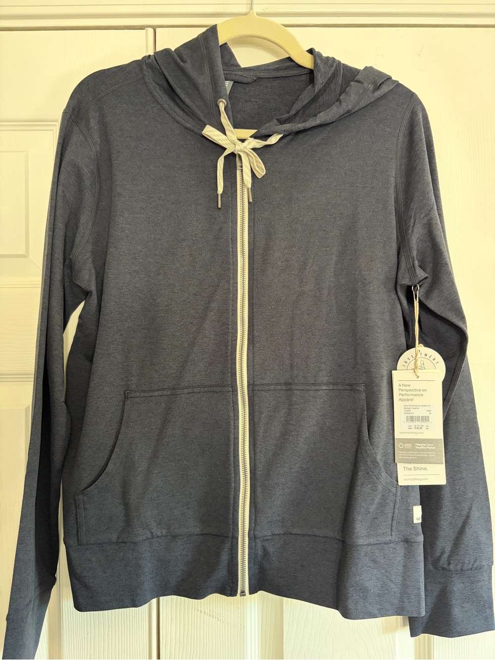 Vuori Halo Performance Hoodie in Midnight Heather (gray-blue)